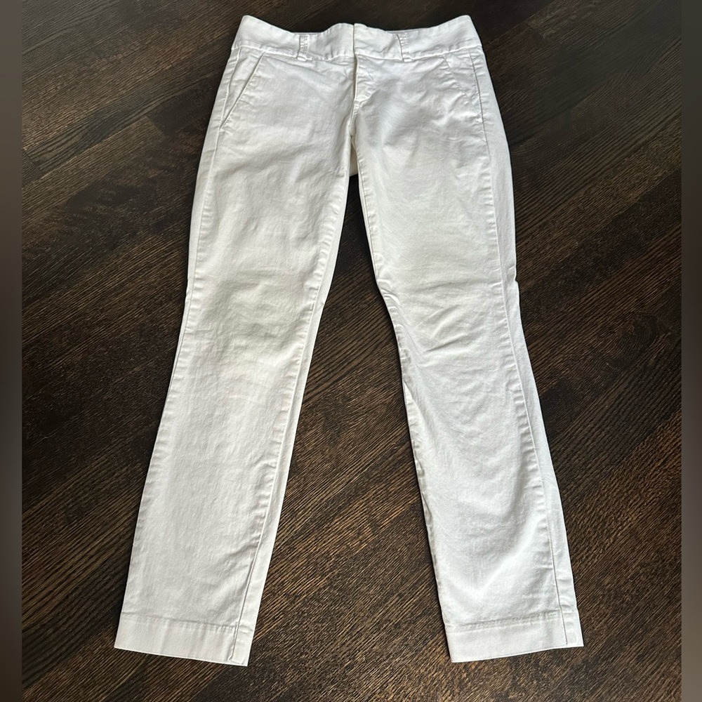 J. Crew Women's Straight Leg Jeans in White (Andie pants)